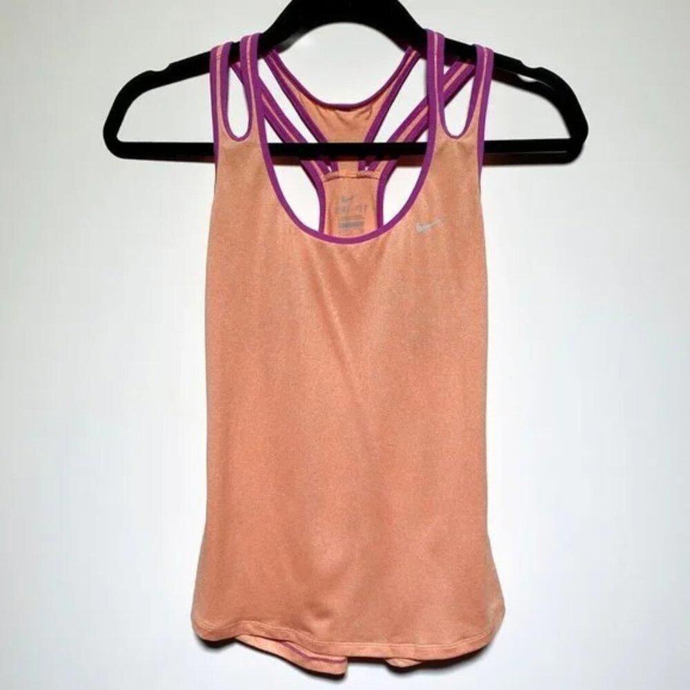 Nike DRI-FITAthletic Tank Top - Orange & Purple Strappy Design